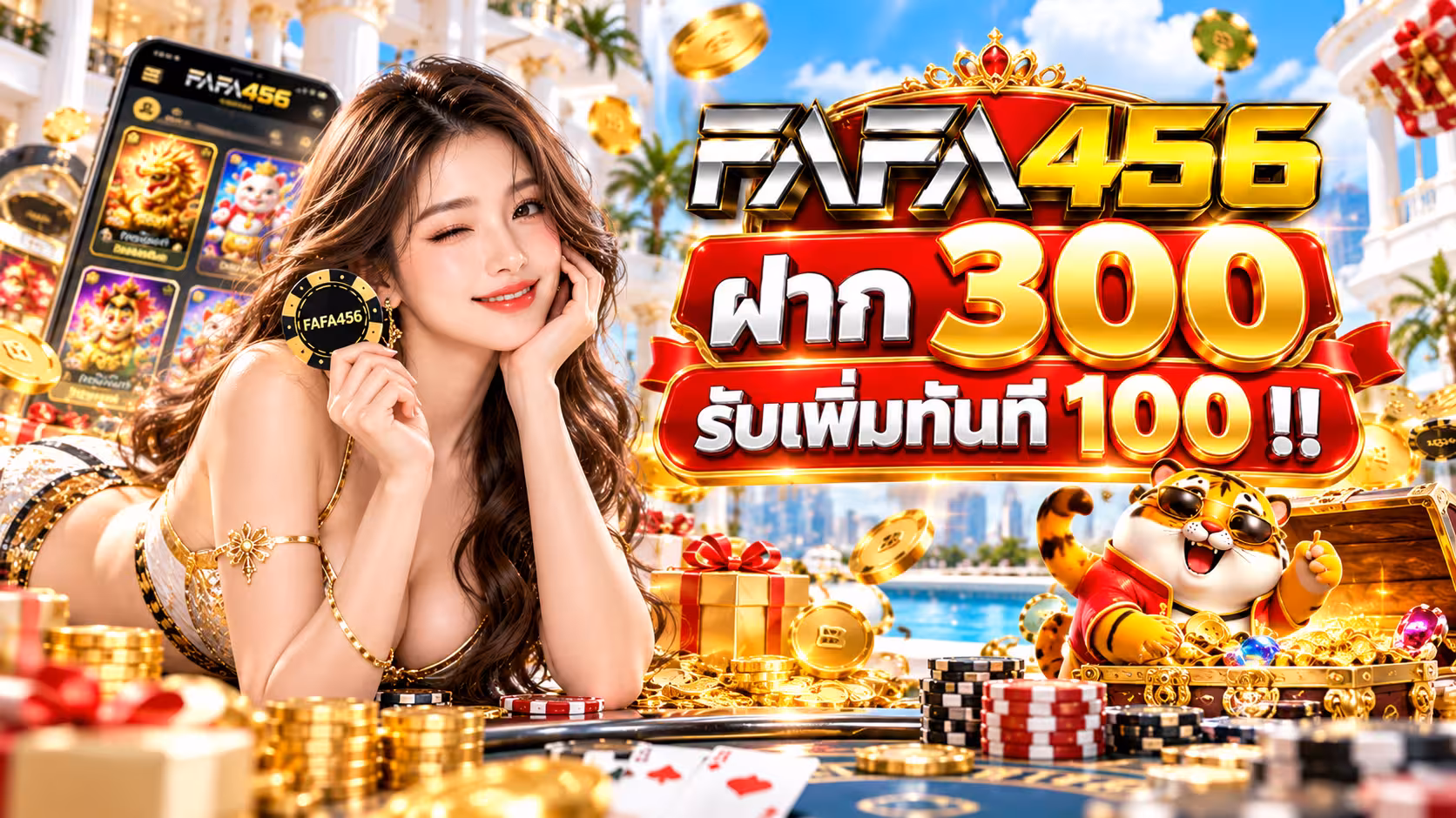 ฝาก 300 รับเพิ่มทันที 100 !!